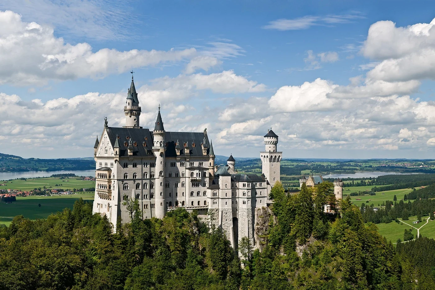 Neuschwanstein Castle, Bavaria, Germany, viewed from Marienbrücke
