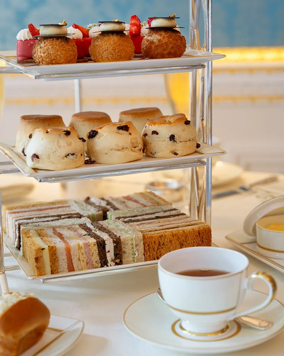 Afternoon tea with sandwiches, scones and pastries at The Ritz, London