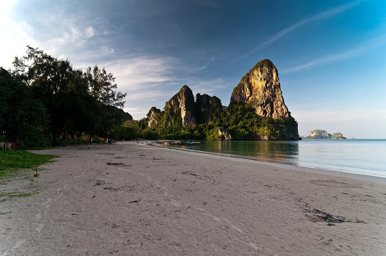 Railay West Beach in Krabi just after sunrise