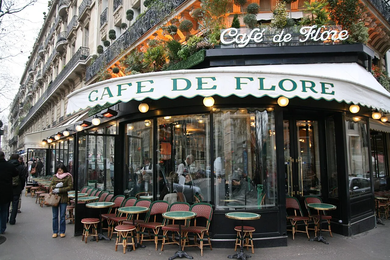 Café de Flore terrace in Saint-Germain-des-Prés, Paris