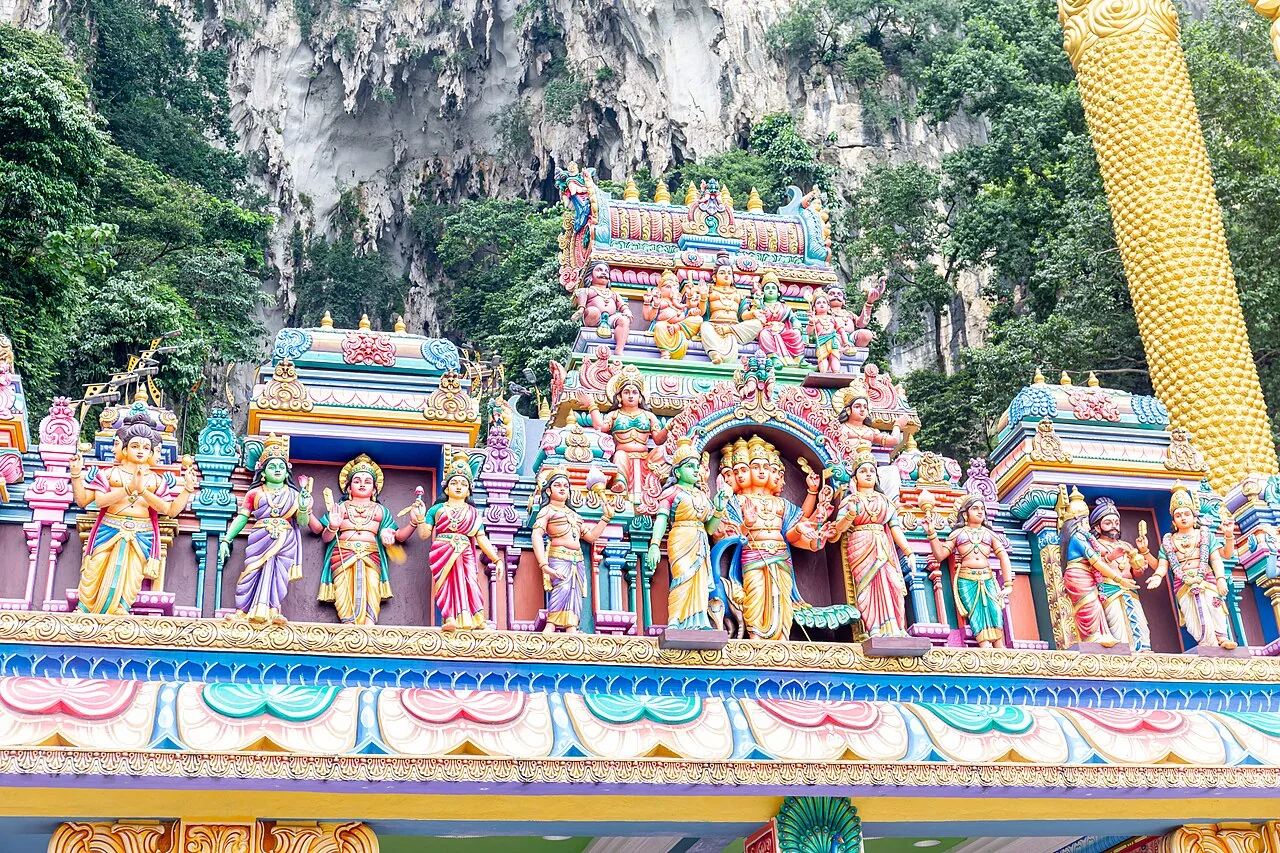 The entrance to Batu Caves, a Hindu temple complex in Malaysia