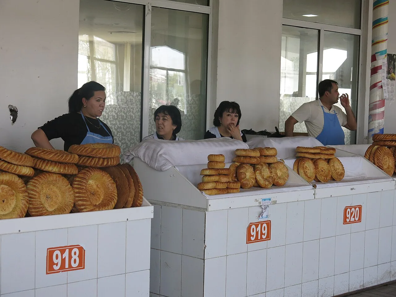 Round non breads at Chorsu Bazaar, Tashkent, Uzbekistan