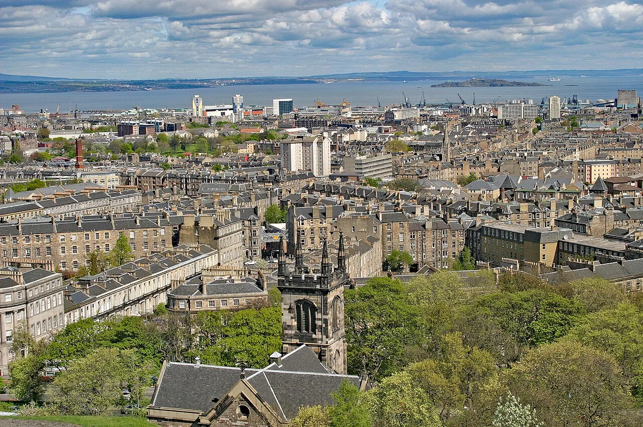 Edinburgh cityscape viewed from Calton Hill, Scotland
