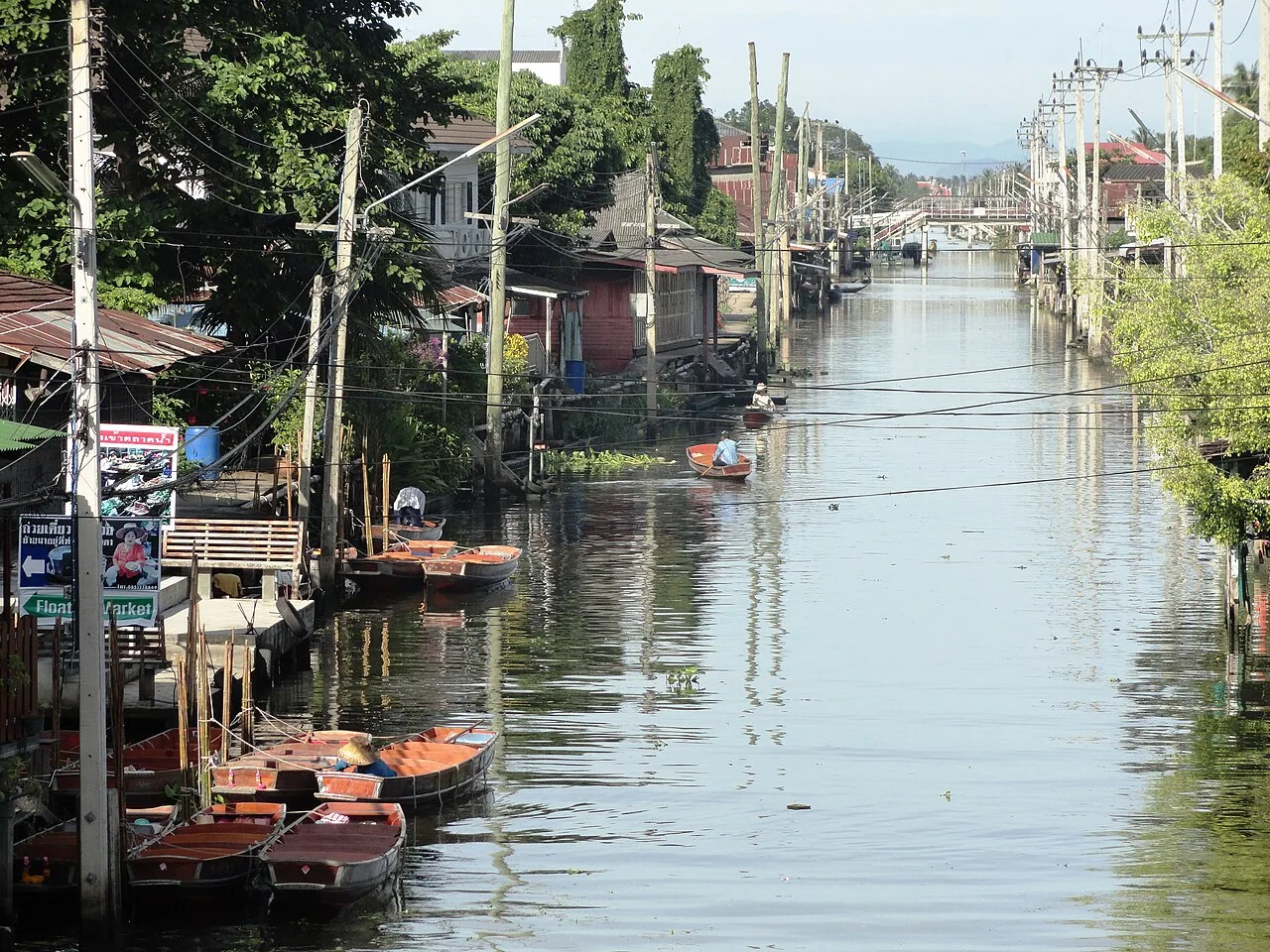 A canal at Damnoen Saduak Floating Market in Thailand
