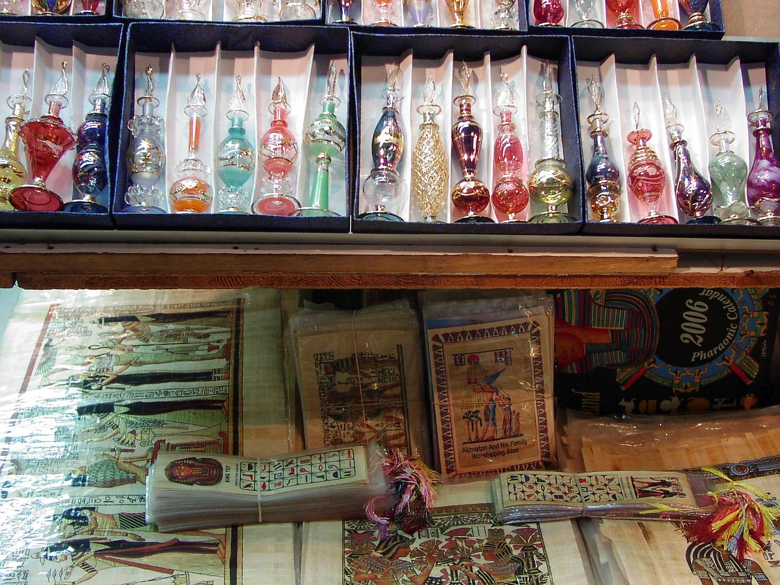Glassware displayed in Khan el-Khalili market, Cairo
