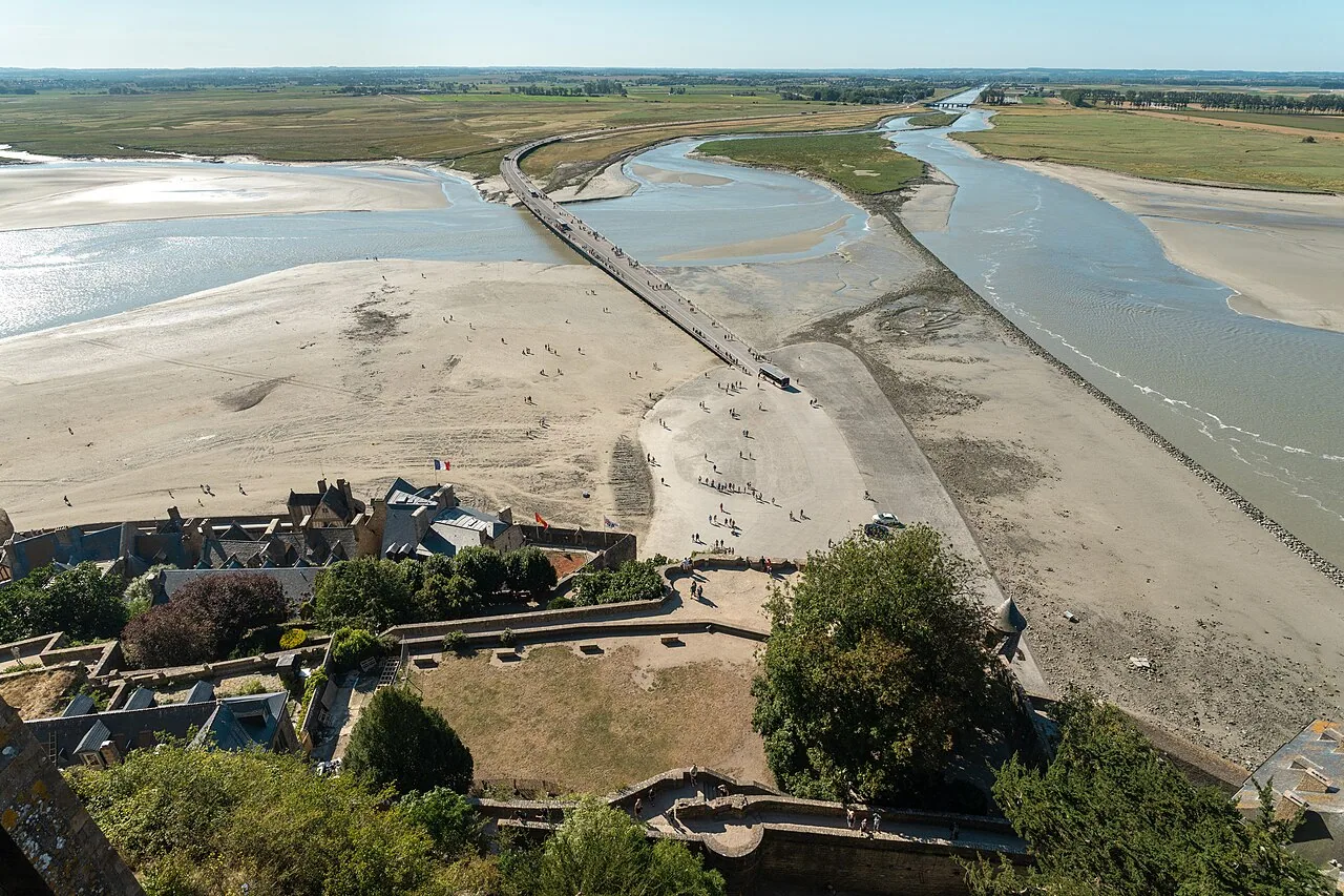 Bridge leading to Mont-Saint-Michel, Normandy, France