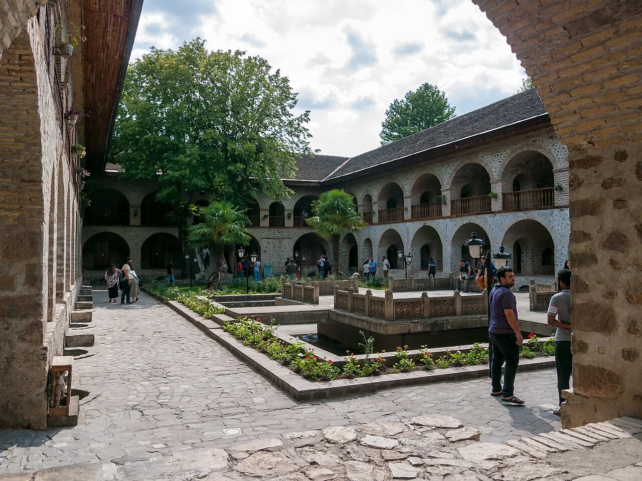Courtyard of the Upper Caravanserai in Sheki, Azerbaijan