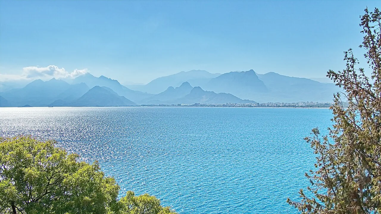 The coastal cliffs and Mediterranean waterfront of Antalya, Turkey