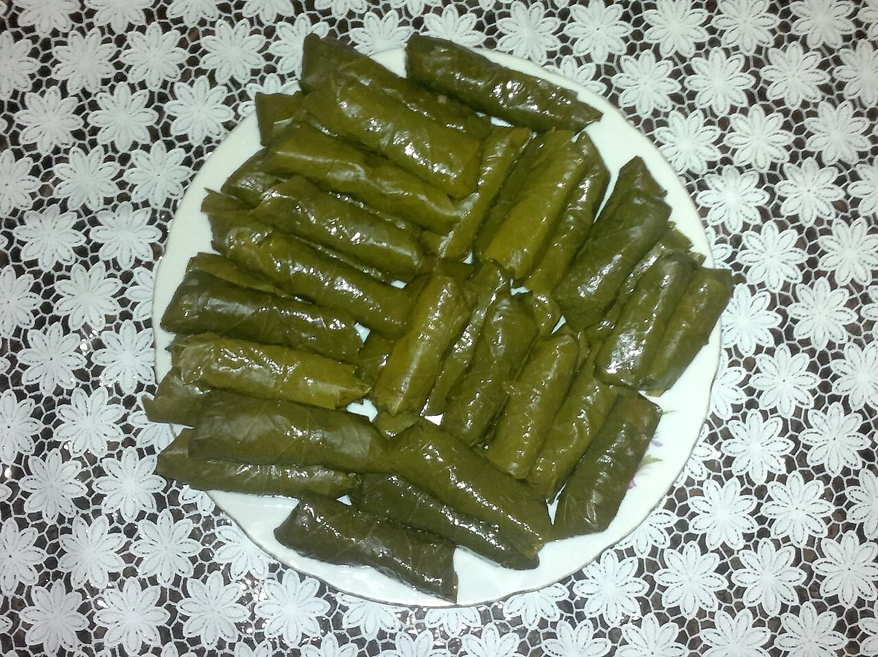 Armenian dolma arranged before cooking