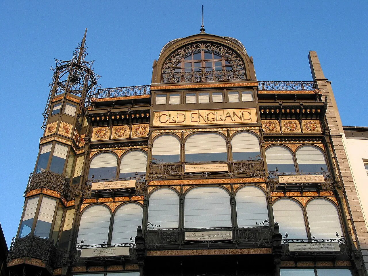 Art nouveau facade of the Old England building in Brussels, home of the Musical Instruments Museum