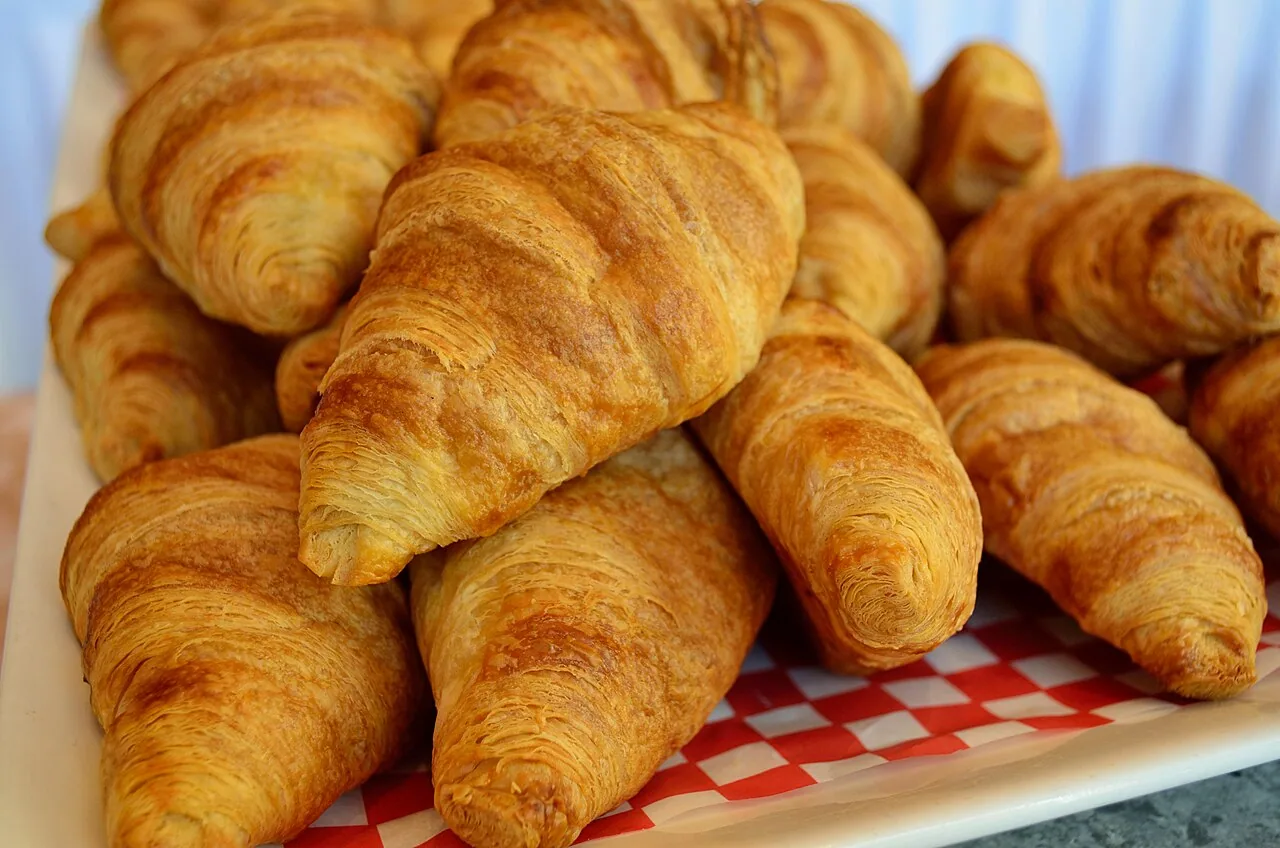 Freshly baked croissants