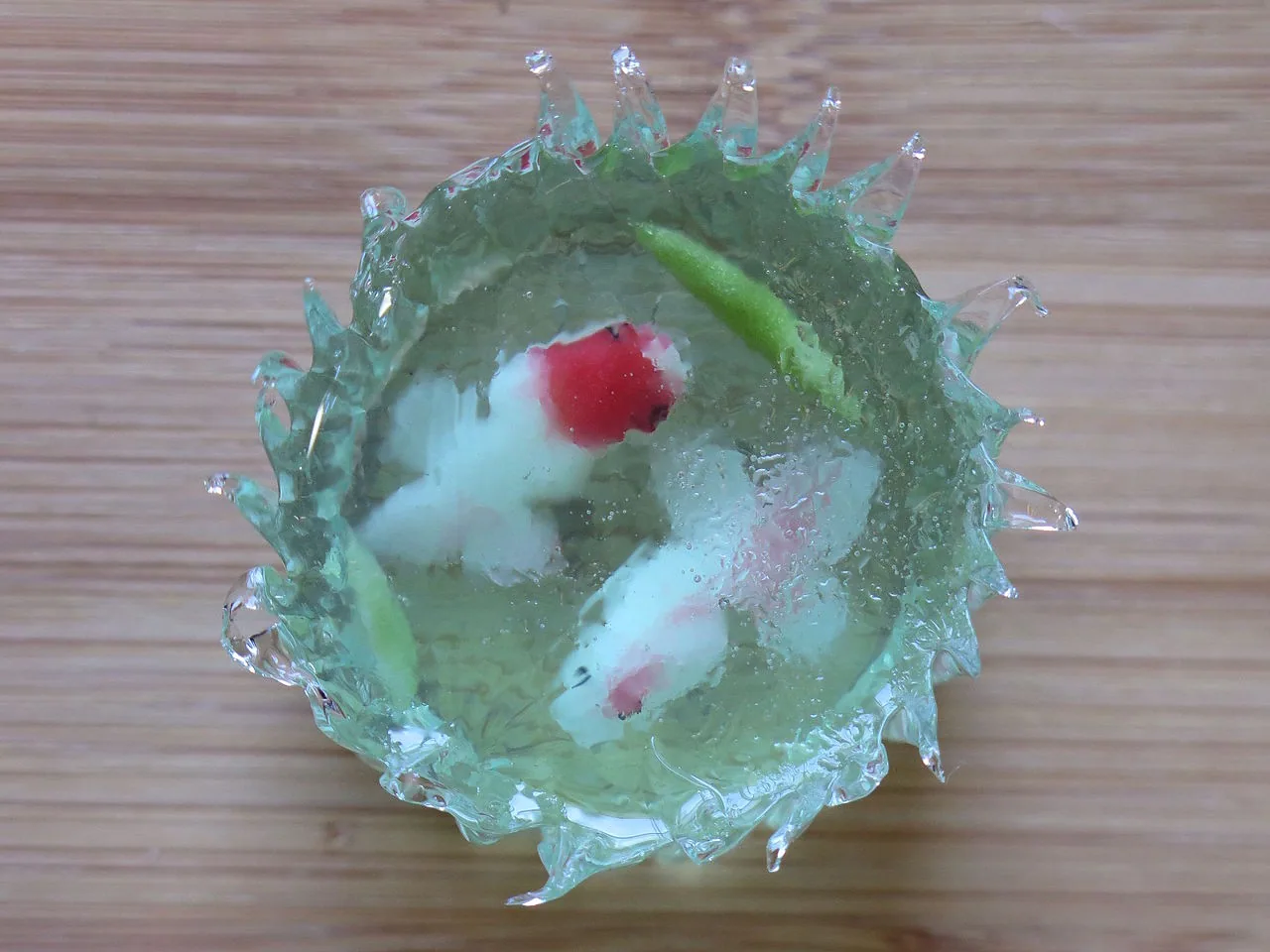 Summer wagashi depicting goldfish, Japanese tea ceremony sweets