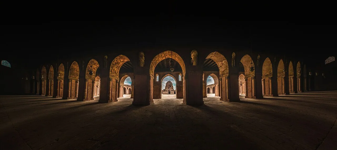Courtyard panorama of the Mosque of Ibn Tulun, Cairo