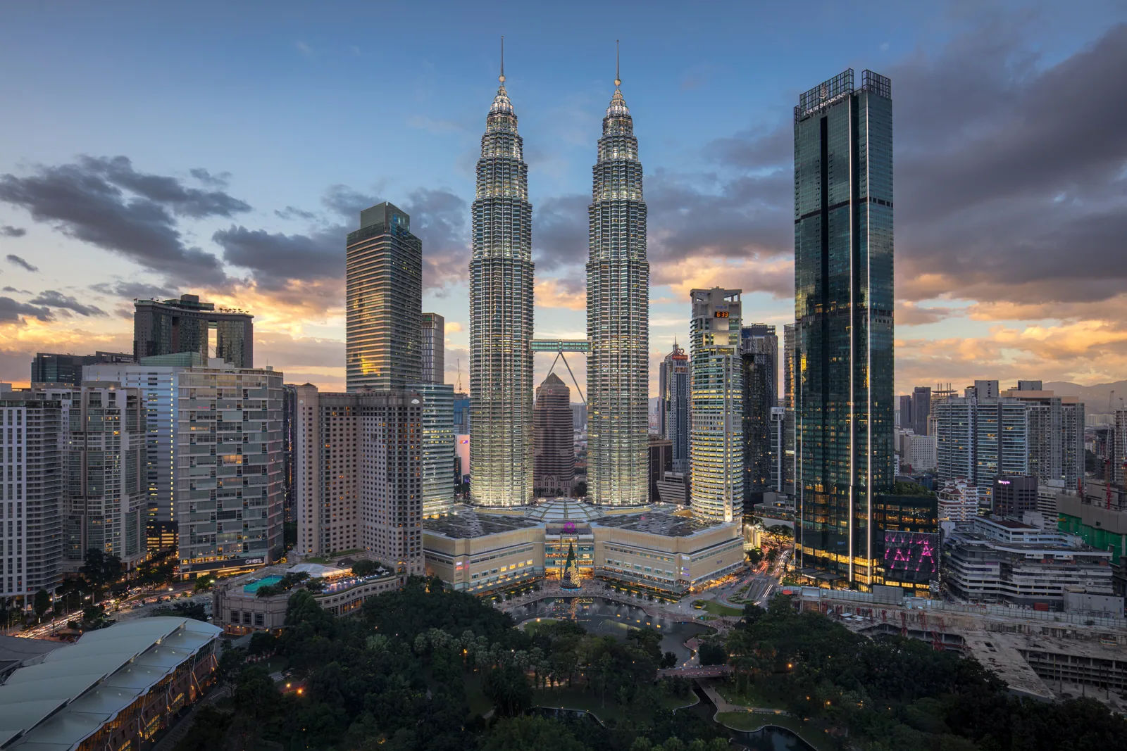 Petronas Twin Towers and KLCC Park, Kuala Lumpur, Malaysia