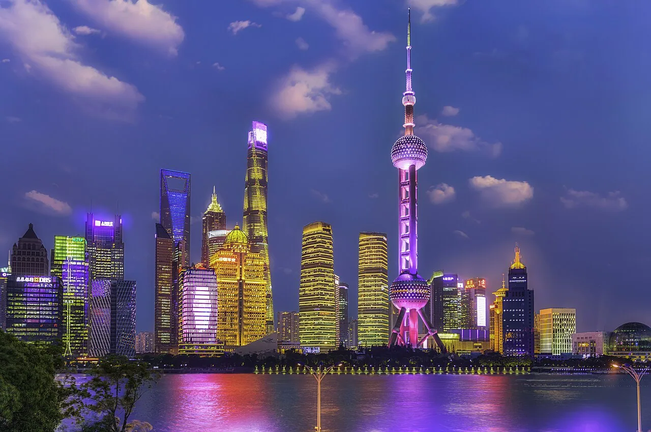 Shanghai’s Pudong skyline seen across the river from the North Bund