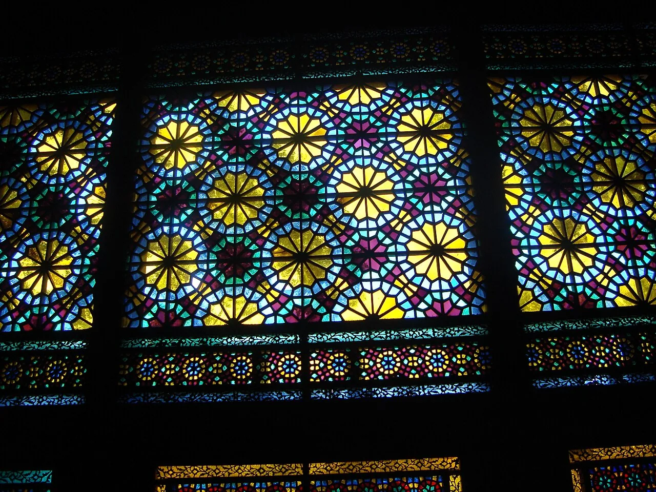 Shebeke window detail at the Palace of the Sheki Khans, Azerbaijan