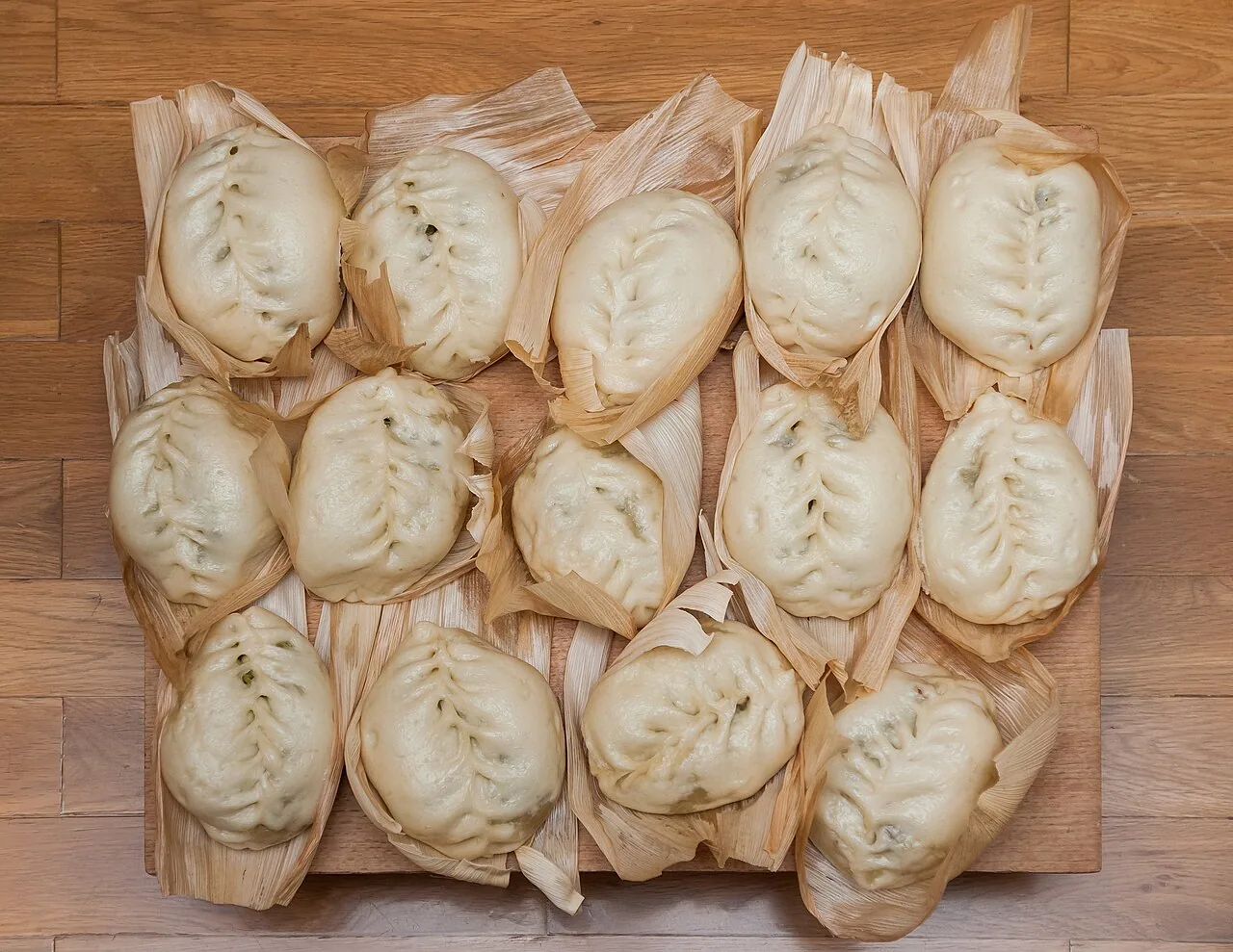 Homemade jiaozi dumplings in Dalian, Liaoning