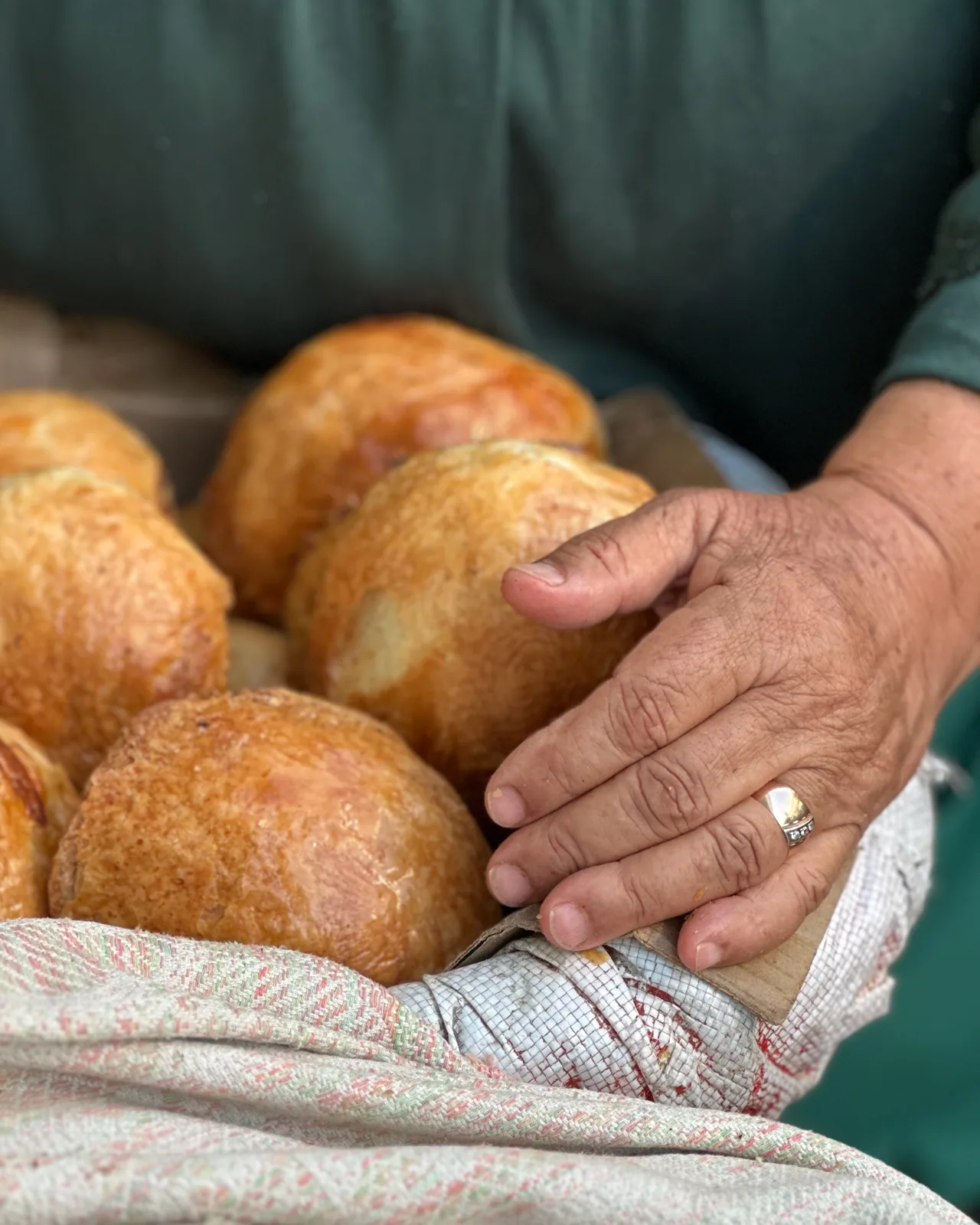 Samsa pastries at Chorsu Bazaar in Tashkent, Uzbekistan