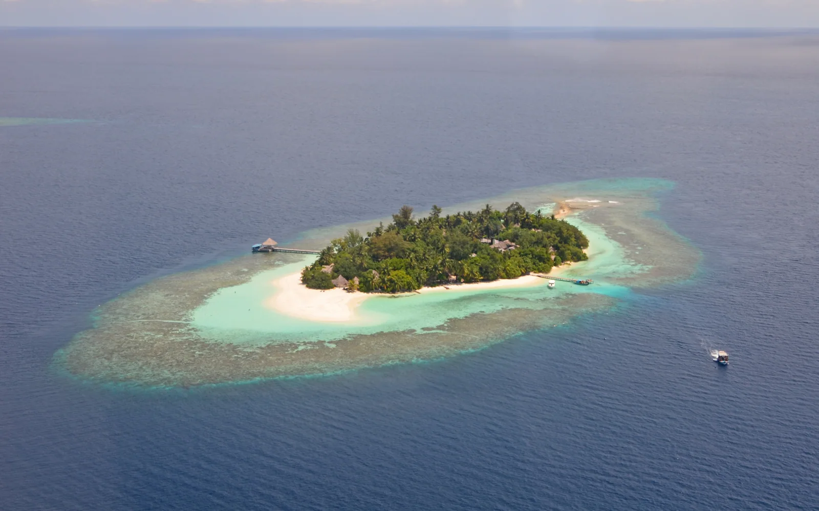 Bathala Island, North Ari Atoll, Maldives, viewed from the southwest